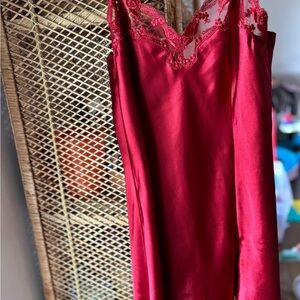 Victoria's Secret Red Satin Lace slip
